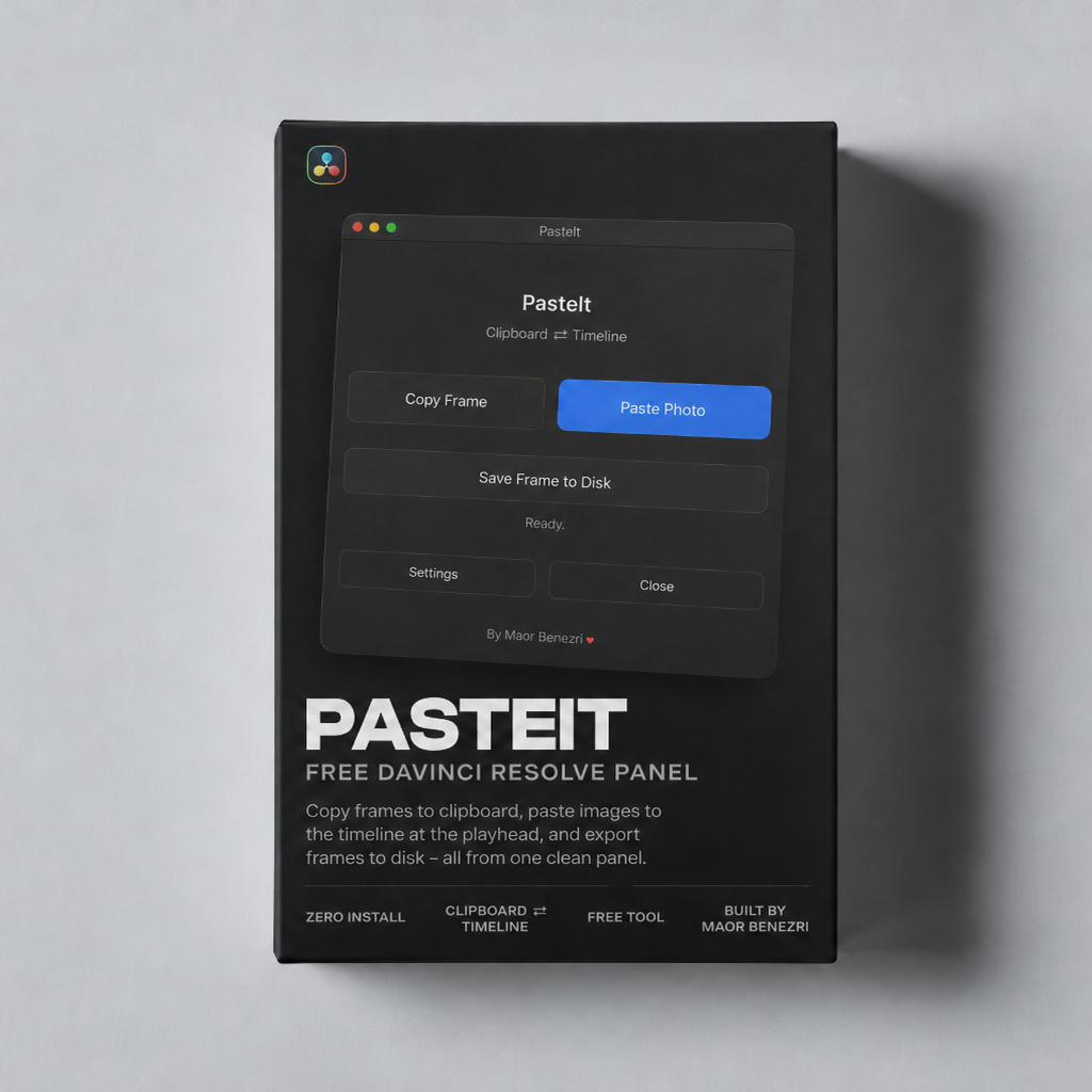 PasteIt for DaVinci Resolve (Free Plugin)